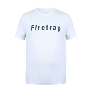 Firetrap Mens Logo Cotton T-Shirt / White